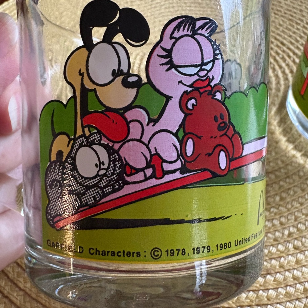 Garfield Comic Glass Mug Set - Vintage 80’s - Picture 3 of 5